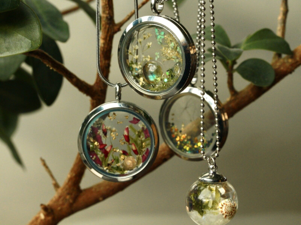 Medaillon Pusteblume Glücksbringer Edelstahl